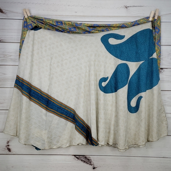 Darn Good Yarn Sari Silk Wrap Skirt Tea Goddess - Picture 4 of 16